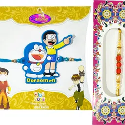 rahithya Kids Rakhi_2pc_Dmon Plastic (PVC) Rakhi, Chawal Roli Pack Set image 3