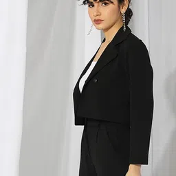 kotty Women Solid Single Breasted Casual Blazer image 2