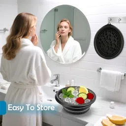 quvira Silicone Massage Bowl Foldable Portable Ice Bath Face Bowl | Silicone Ice Facial & Face Washing Bowl image 3