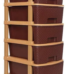 ashlas 5 Plastic Modular Drawer System for Home, Office, Hospital PP Collapsible Wardrobe image 1
