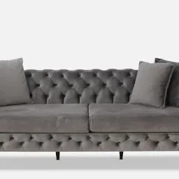 newmood Newscala Fabric 3 Seater Sofa in Grey Colour image 1
