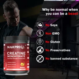 nakpro Micronized Creatine Monohydrate Jar Trustified Certified, Supports Muscle Growth Creatine image 4