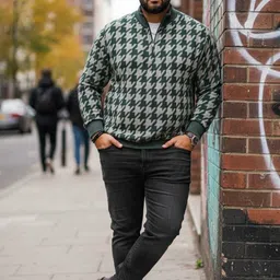 austivo Men Printed Round Neck Green Sweater image 3