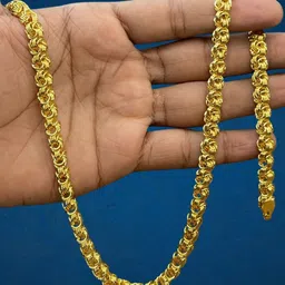 1gm gold plated High Quality Indian Polished chain “20” Inch for men Gold-plated Plated Alloy Chain-image-39