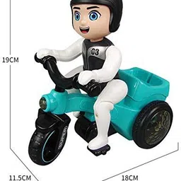aastha imagine Spot Stunt 360 Rotating Tricycle Toy for Kids, Bump & Go Motorcycle with Flashing Light & Sound image 5