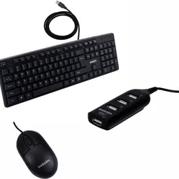 zebion K500 keyboard + Elfin Mouse + Pronot 101 USB hub (Pack of 3) Wired USB Standard Multi-device Keyboard Compatible with Desktop, Laptop, Mac Easy to Use,Plug and Play,Quick, Comfy Durable body-picture-19