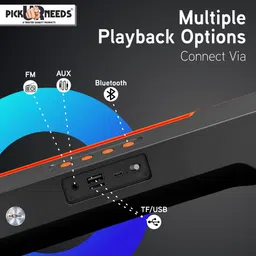 Make Ur Wish Portable Wireless Soundbar Speaker With RGB Light 7Hrs Playback USB/Aux/TF card 10 W Bluetooth Soundbar image 2