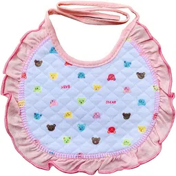 baby shopiieee Baby Round Shaped Bibs | Frill Bibs for Babies/Infants | Stylish Printed Baby Bib Apron | Pack of 3 Bibs image 2