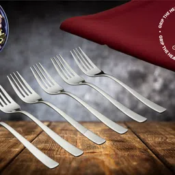 grip and serve Premium Stainless Steel Fork/Food Grade/BPA Free/6PC/26 Stainless Steel Dinner Fork Set image 1
