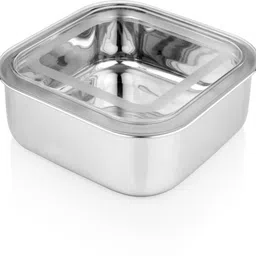 liefde Stainless Steel Storage Bowl STAINLESS STEEL SQUARE BOWL WITH LID image 3