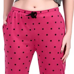 jeckward Pack of 2 Women Polka Print Multicolor Track Pants image 5