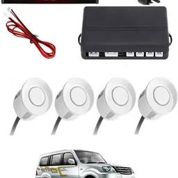 msnp White Waterproof Parking Sesnor With Led Display For Vehicle-250 Universal White 4pcs Reverse Parking Safety Sensor For Car-250 Parking Sensor image 1