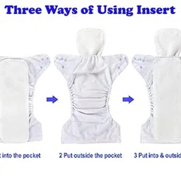 stakipo Free Size Cloth Button Diaper Combo - 2 diaper with black insert (yellow orange) image 2
