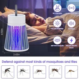 jespper collection Electronic LED Mosquito Killer Machine Trap Lamp White Plastic Hanging Lantern image 2