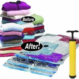 onward Vacuum Storage Bags, Vacuum Compression Bags for Clothes, Blankets, Comforters, Pillows with Travel Hand Travel Vacuum Storage Bags for Clothes Comforters Blankets Mattress Pillows (Pack of 5) 2 Small (40 Cm X 60 Cm), 2 Medium (50 Cm X 70 Cm), 1 Large (60 Cm X 80 Cm) with Hand Pump High Volume Storage Vacuum Bags, Travel Storage Vacuum Bags (Pack of 5) High Volume Storage Vacuum Bags image 5