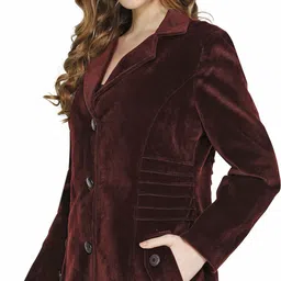 hautemoda Wool Solid Coat For Women image 3