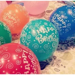 party land inc. Solid Happy Birthday Latex Rubber Balloon, Pack Of 30, Multicolour Balloon image 3