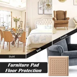 planetone Self-Adhesive Square Shape Rubber Anti Slip Pads 4 Pcs Pack Of 1 Rubber Furniture Caster image 5