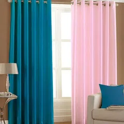 panipat textile hub 152.4 cm (5 ft) Polyester Window Curtain (Pack Of 2)-picture-33