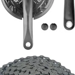 cyclown PREMIUM 3 SPEED CHAIN WHEEL SET WITH 116 LINK GEAR CYCLE CHAIN. Bicycle Brake Disk-picture-10