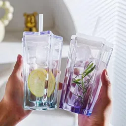 supsippy (Pack of 2) Star Glass Pack of 2 Mason Jars & Sipper Glass Water/Juice Glass-picture-28
