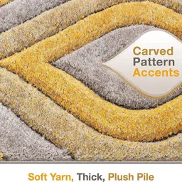 rm handloom Yellow Polyester Carpet image 4