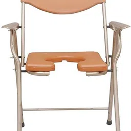 radiant traders Orange Design Back Commode Chair With Pot & Unisex Urine Pot Commode Shower Chair image 3