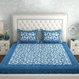 pahalarts 180 TC Cotton Double Jaipuri Prints Flat Bedsheet image 3