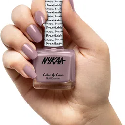 nykaa Breathable Nail Enamel - Peace Out - 313 Mauve Pink image 2