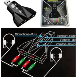 AlexVyan Important 3D 12 MBPS 7.1 Airplane Channel USB External Sound Card Audio Adapter With Mic - Compatible With Windows XP/ME/Vista/2000/Windows 7/Windows 8/ Windows 10/Server 2003/Linux/Mac-OS- Plug and Play Compatibility - Supports Virtual 3D Sound - Turn your Front USB Port of Desktop into Audio Input and Mic Airplane1 -1 Sound Card image 3