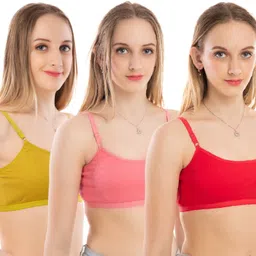 dig sel cottons Pack of 3 Women Sports Non Padded Bra image 2