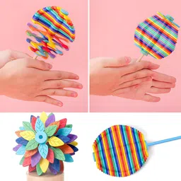 zoddler Colorful Magic Flower Rotating Toy Stick for Kids Creative Spinning Fidget Stick image 2