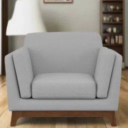 febonic Candy Fabric 1 Seater Sofa in Dim Grey Color image 1