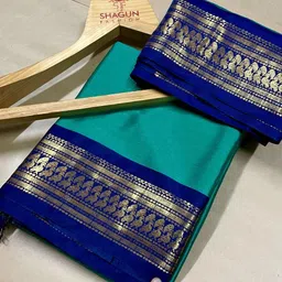 shagun Printed Banarasi Cotton Silk, Jacquard Saree image 1