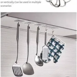 leon westgate Pack of 12 Self Adhesive Hooks,Multi Purpose sticky hook/Towel Holder PinX12.241 Chrome, Clear Towel Holder image 3