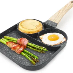 elie india Three Way Granite Nonstick Skillet Cooker Pan, Breakfast Frying Tool Fry Pan 18 cm diameter 0.5 L capacity-picture-16