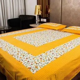 Cotton Double Flat 104 TC Jaipuri Prints Bedsheet-image-98