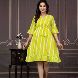 ptfcreation Women A-line Green Knee Length Dress-picture-27