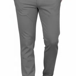 mehrang Men Regular Fit Grey Cotton Blend Trousers-picture-12