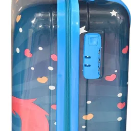 d paradise Small Cabin Suitcase (43 cm) 4 Wheels - Kids 16 inches Unicorn print Girl's Boy's suitcase/ trolley bag & 13 inche bag - Blue image 2