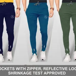 anand Pack of 3 Men Solid Multicolor Track Pants-picture-13