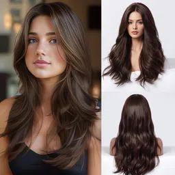 pinaka Full Head Synthetic Wig For Women Net Wig Cap (Natural Brown) Hair Extension-picture-10