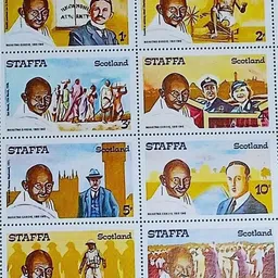 marudhar arts Gandhi Scotland Miniature Sheet of 8 Stamps issued year 1969. Stamps-picture-14