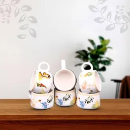 nohunt Pack of 6 Ceramic Printed Set of 6 Cups, 150ml Each|For Tea,Coffee,Hotdrinks & Perfect For Gifting image 3