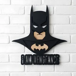 fws Batman "I AM VENGEANCE" Wall Decor | DC Comics Theme Wall Hanging-picture-10