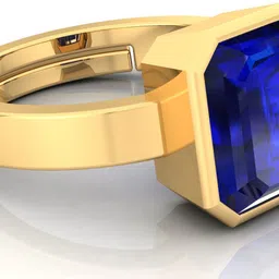 new sanwariya sales 13.25 Ratti Blue Sapphire Gemstone Ring for men & women with Top AAA+ Quality Brass Sapphire Gold Plated Ring-picture-42