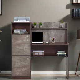 Zendon Hutch Desk In Walnut & Marble Finish-image-90