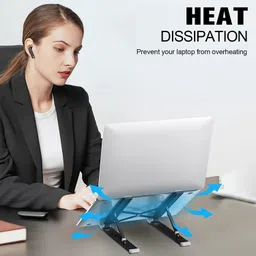 FALMAGU Aluminium Laptop Stand Adjustable Computer Stand bol-laptop-stand Laptop Stand Aluminium Laptop Stand Adjustable Computer Stand bol-laptop-stand Laptop Stand Aluminium Desk Stand Laptop Stand with Adjustable Height Compatible with Universal Laptops image 4