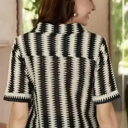 sunilclotheswala Women Regular Fit Striped Button Down Collar Casual Shirt image 2