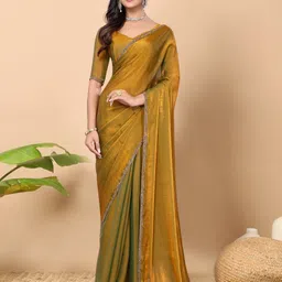 qvidya Self Design, Embellished Bollywood Tussar Silk Saree-picture-18